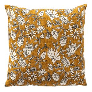 JUDITH – sierkussen 45×45 cm – bloemenmotief – 100% katoen – Chai Tea