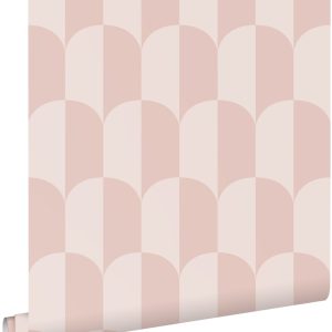 ESTAhome behang art deco bogen zacht roze en licht roze – 53 cm x 10.0