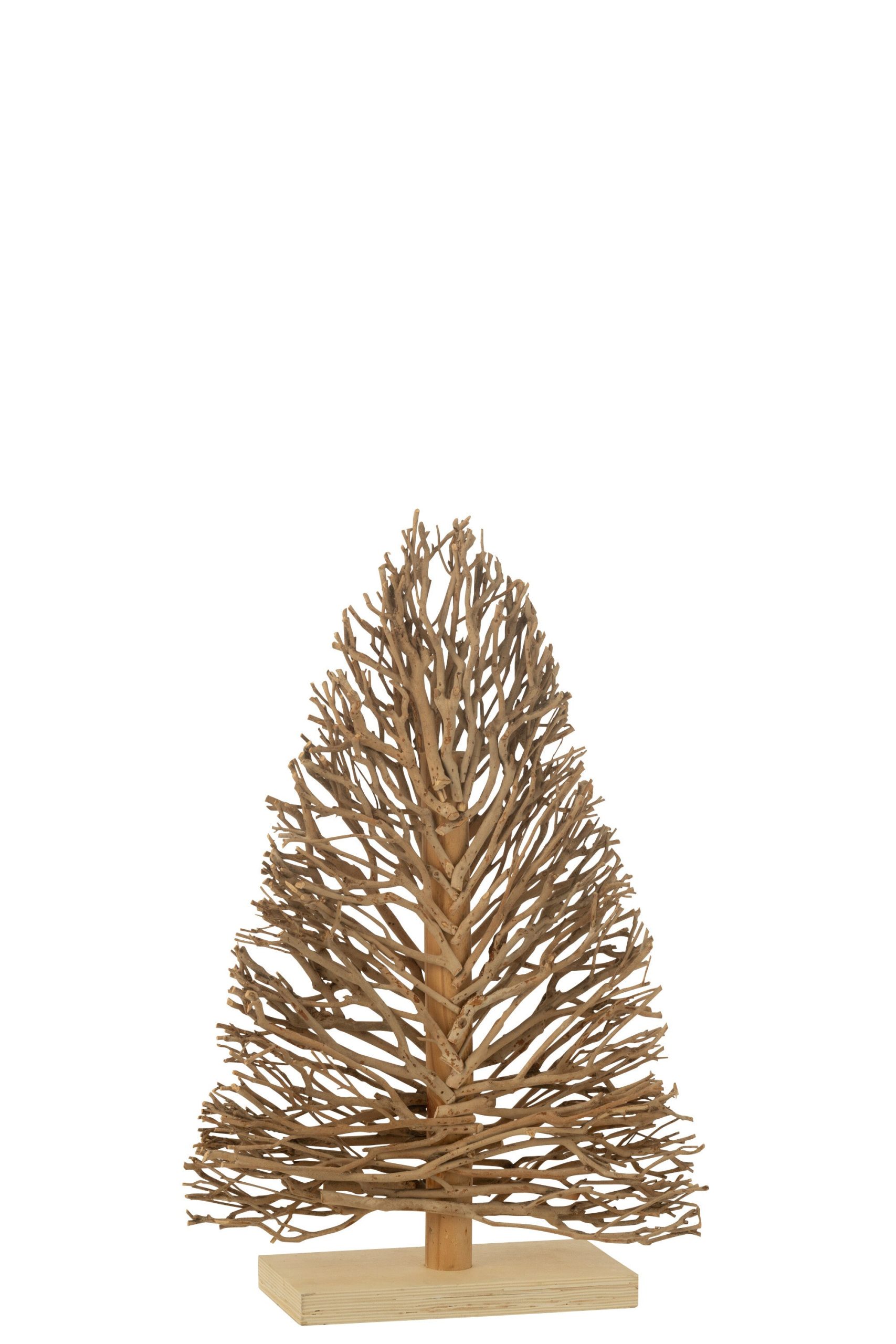 J-Line decoratie Boom Op Voet - theeboomhout - naturel