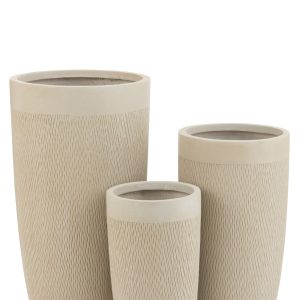 J-Line vaas Rond Hoog Klei – keramiek – beige – 3 stuks – Ø 38 cm J-Line vaas Rond Hoog Klei – keramiek – beige – 3 stuks – Ø 38 cm