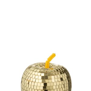 J-Line decoratie Appel Spiegel – polyresin – goud – small