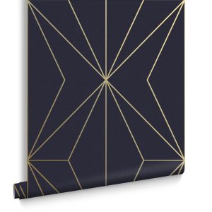 Graham & Brown Vliesbehang – Harmony Navy Gold – 10mx53cm