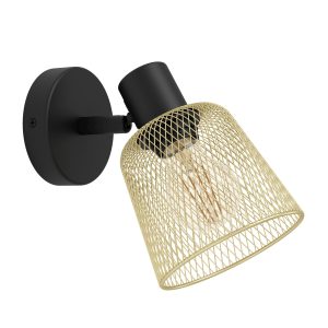 EGLO spot Coslada – e27 – zwart/goud – mesh EGLO spot Coslada – e27 – zwart/goud – mesh