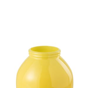 J-Line vaas – glas – geel – small – Ø 21 cm