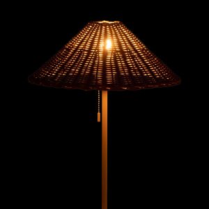 J-Line tafellamp – metaal/rotan – wit/naturel