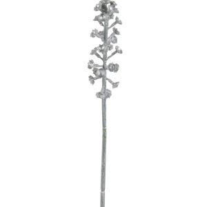 J-Line decoratie tak Strass – kunststof – blinkend zilver – small – 12