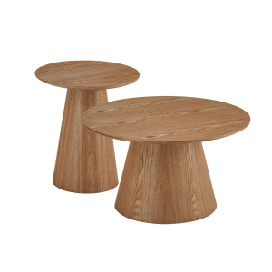 Furnhouse salontafel set Tango – Natuurlijk eikenhout – Ø 45/80 cm Furnhouse salontafel set Tango – Natuurlijk eikenhout – Ø 45/80 cm