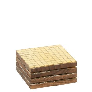 J-Line onderzetter Mozaïek – glas – goud – doos van 4