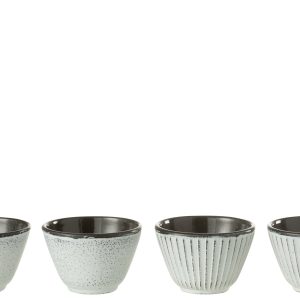 J-Line theemok – metaal – wit – 2 dozen van 2 stuks