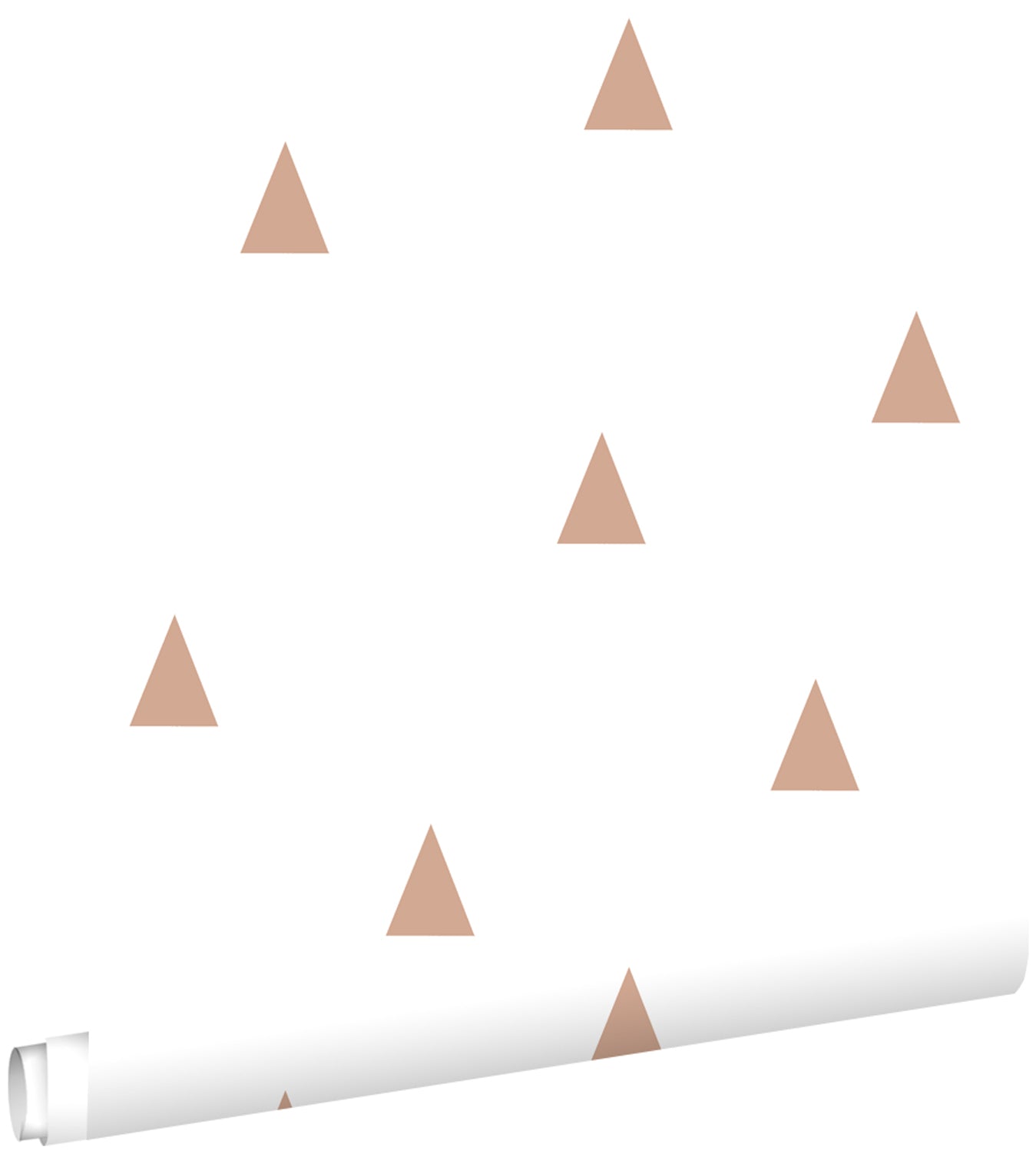 ESTAhome behang grafische driehoekjes wit en licht terracotta - 53 cm