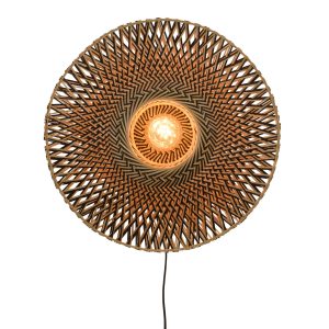 GOOD&MOJO wandlamp Bali – bruin – Ø60cm
