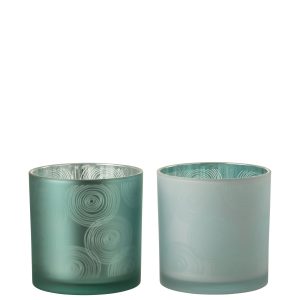 J-Line windlicht Spiralen – glas – mix – large – 2 stuks J-Line windlicht Spiralen – glas – mix – large – 2 stuks