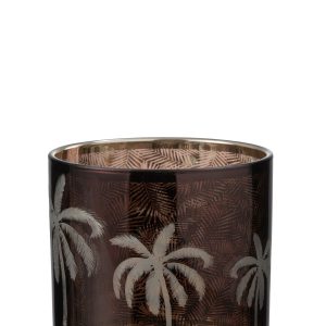 J-Line windlicht Palmboom – glas – bruin – large J-Line windlicht Palmboom – glas – bruin – large