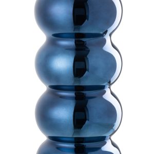 J-Line vaas Rups – glas – blauw – 30 cm hoog