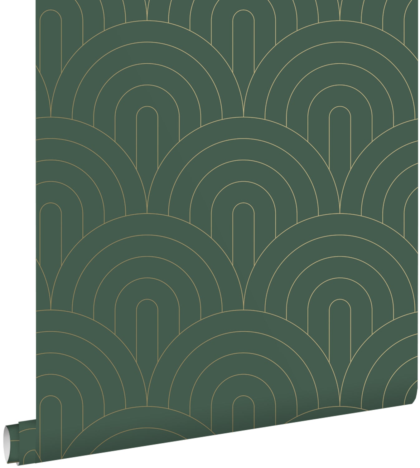 ESTAhome behang art deco motief smaragd groen - 53 cm x 10.05 m - 1397