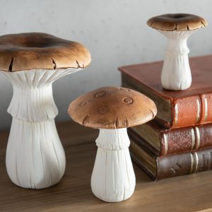 J-Line decoratie Paddenstoel – porselein – wit/bruin – medium – 2 stuk J-Line decoratie Paddenstoel – porselein – wit/bruin – medium – 2 stuk