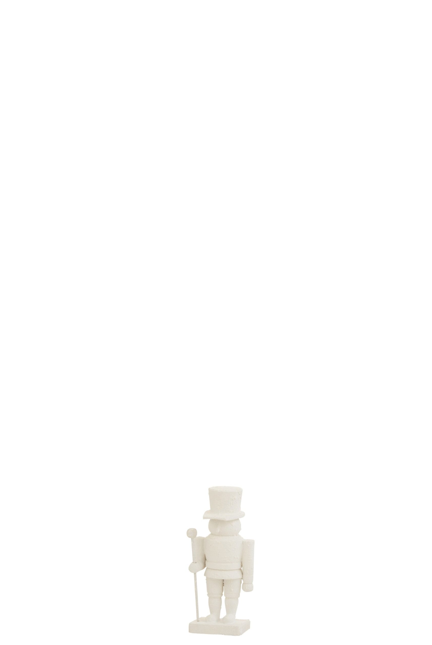 J-Line figuur Notenkraker Sneeuw - hout - wit - small