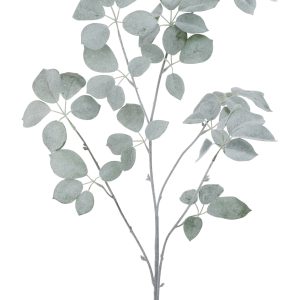 J-Line decoratie Tak Schefflera Gevlokt – kunststof – groen – 6 stuks