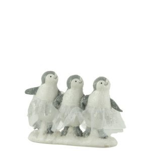 J-Line decoratie Pinguin 3 Delig – polyresin – wit/grijs J-Line decoratie Pinguin 3 Delig – polyresin – wit/grijs
