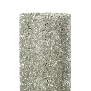 J-Line windlicht Glitter – glas – zilver – large