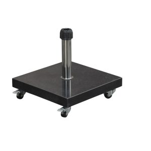 Eureka granieten parasolvoet – 40 kg – zwart gepolijst – verrijdbaar
