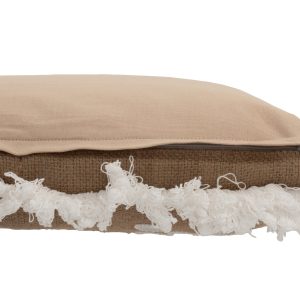 J-Line kussen Spiegeltjes – jute – naturel/wit