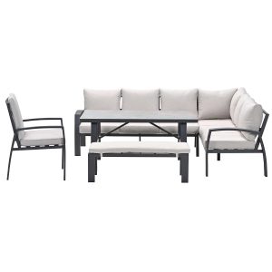 Garden Impressionslounge dining set Cameron 5-delig rechts – desert sa
