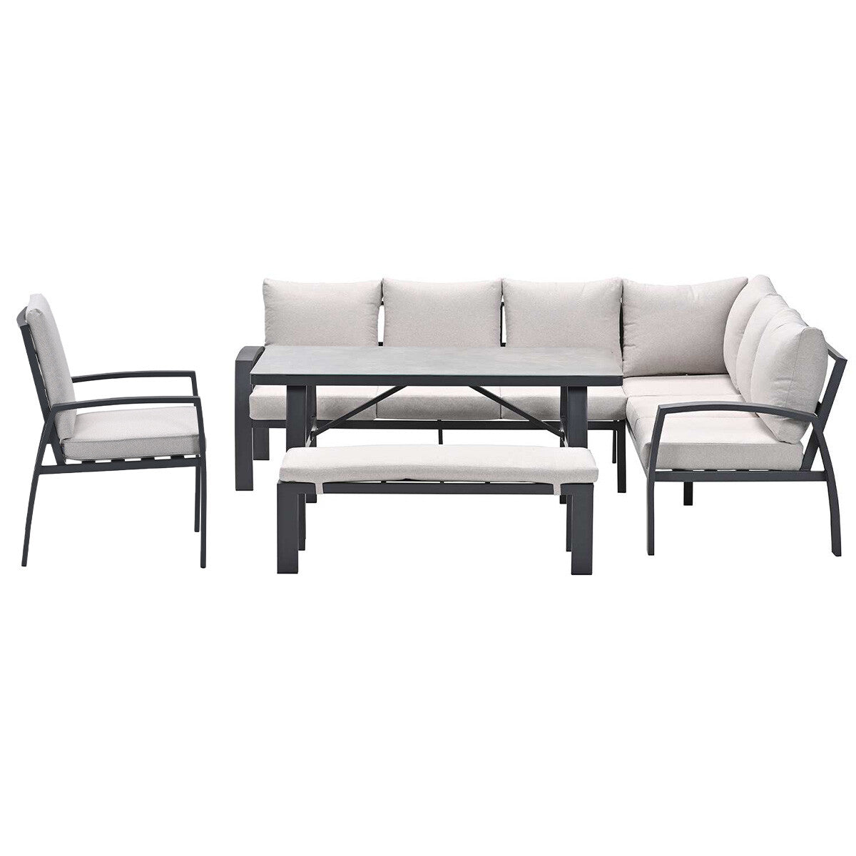 Garden Impressionslounge dining set Cameron 5-delig rechts - desert sa
