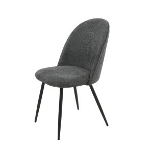 Giga Meubel Eetkamerstoel Ronde Rug – Grijs Bouclé – Set van 2 Giga Meubel Eetkamerstoel Ronde Rug – Grijs Bouclé – Set van 2