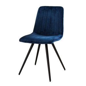 Giga Meubel Eetkamerstoel Straight Stitch – Blauw Velvet – Set van 4 Giga Meubel Eetkamerstoel Straight Stitch – Blauw Velvet – Set van 4