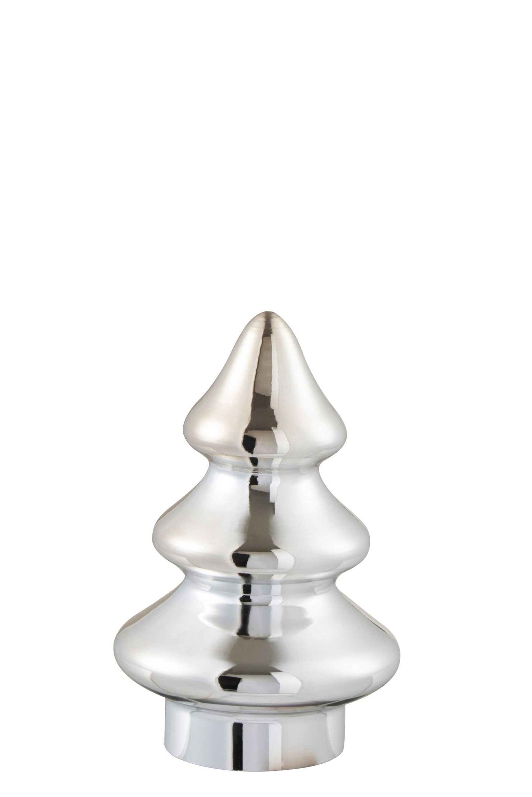 J-Line decoratie Kerstboom - glas - zilver - small