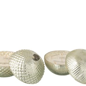 J-Line geurkaars kerstbal – glas – zilver – large – 2 stuks J-Line geurkaars kerstbal – glas – zilver – large – 2 stuks