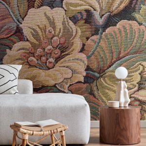 ESTAhome fotobehang geborduurd bloemmotief terracotta roze – 250 x 279 ESTAhome fotobehang geborduurd bloemmotief terracotta roze – 250 x 279