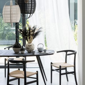 J-Line hanglamp Ion – linnen/bamboe – zwart – small J-Line hanglamp Ion – linnen/bamboe – zwart – small