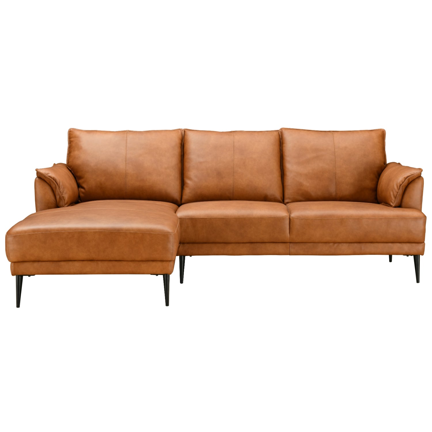 Furnhouse chaise longue bank links Soul - Cognacbruin - Leer - 155x233