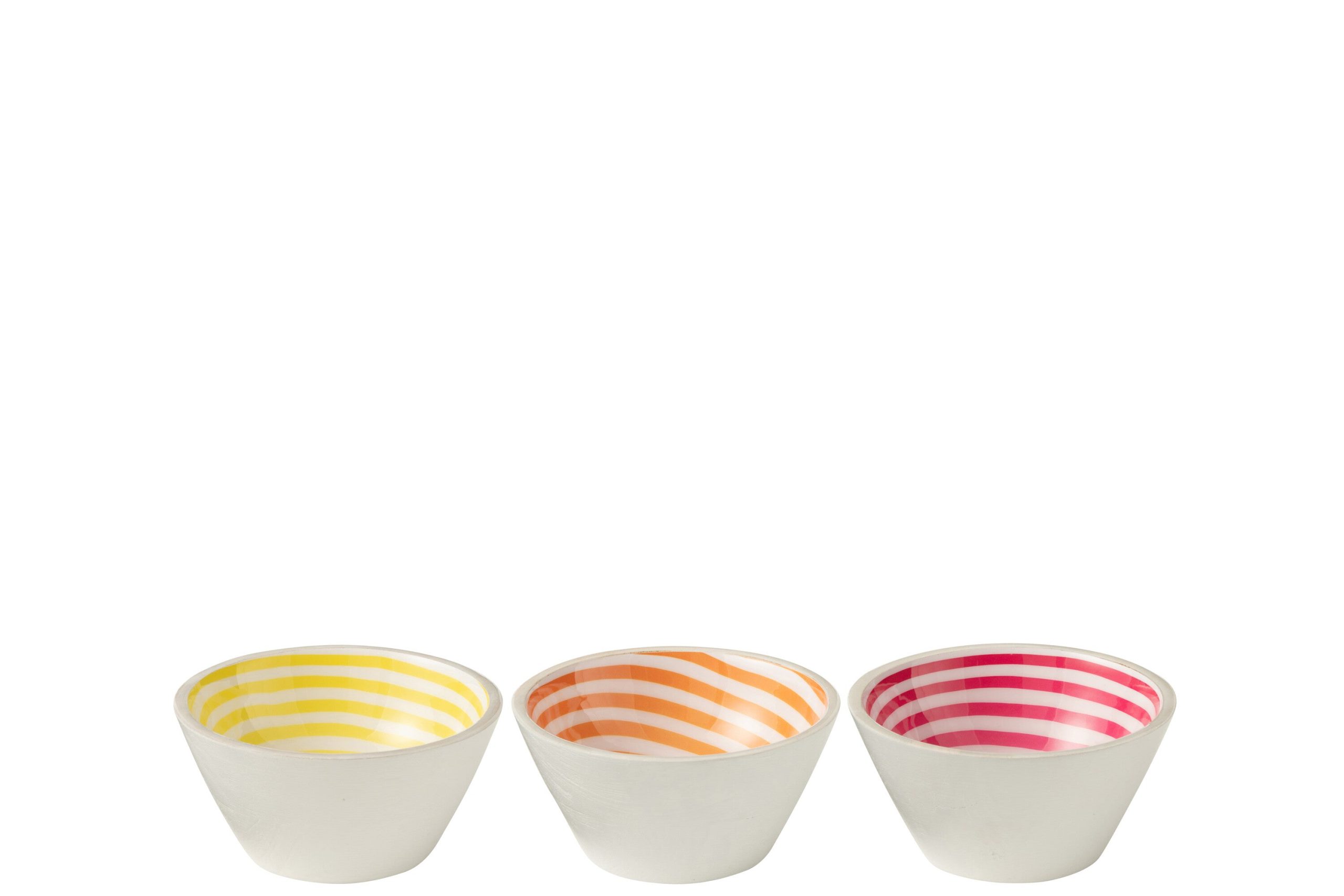 J-Line kom Spiraal - hout - roze/oranje/geel - medium - 3 stuks