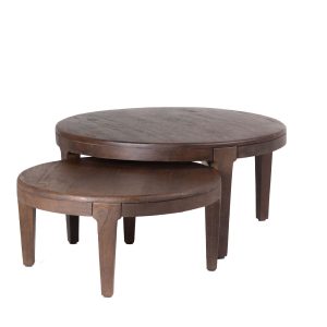 Giga Meubel Salontafel Mio – Rond – Acaciahout – Set van 2