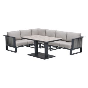 Garden Impressions Lounge dining set Gabon 5-delig – donker grijs Garden Impressions Lounge dining set Gabon 5-delig – donker grijs