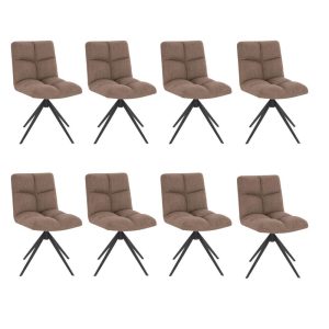 Home Deluxe eetkamerstoel NODA grijs/bruin Aantal: 8