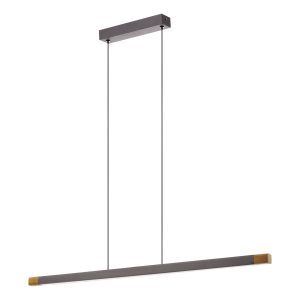 EGLO hanglamp Lisciana – led – 87,5 cm – grijs/bruin/wit – dimbaar