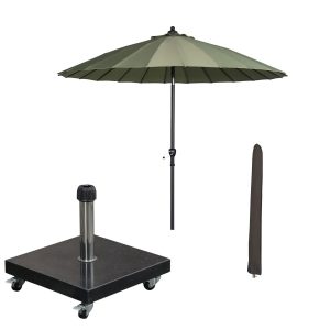 Garden Impressions stokparasol Manilla olijf Ø250 cm met Eureka voet e Garden Impressions stokparasol Manilla olijf Ø250 cm met Eureka voet e