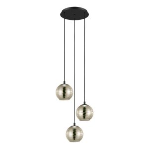 Stars of Light hanglamp Lemorieta – e27 – 3-lichts – ø 44 cm – zwart/g