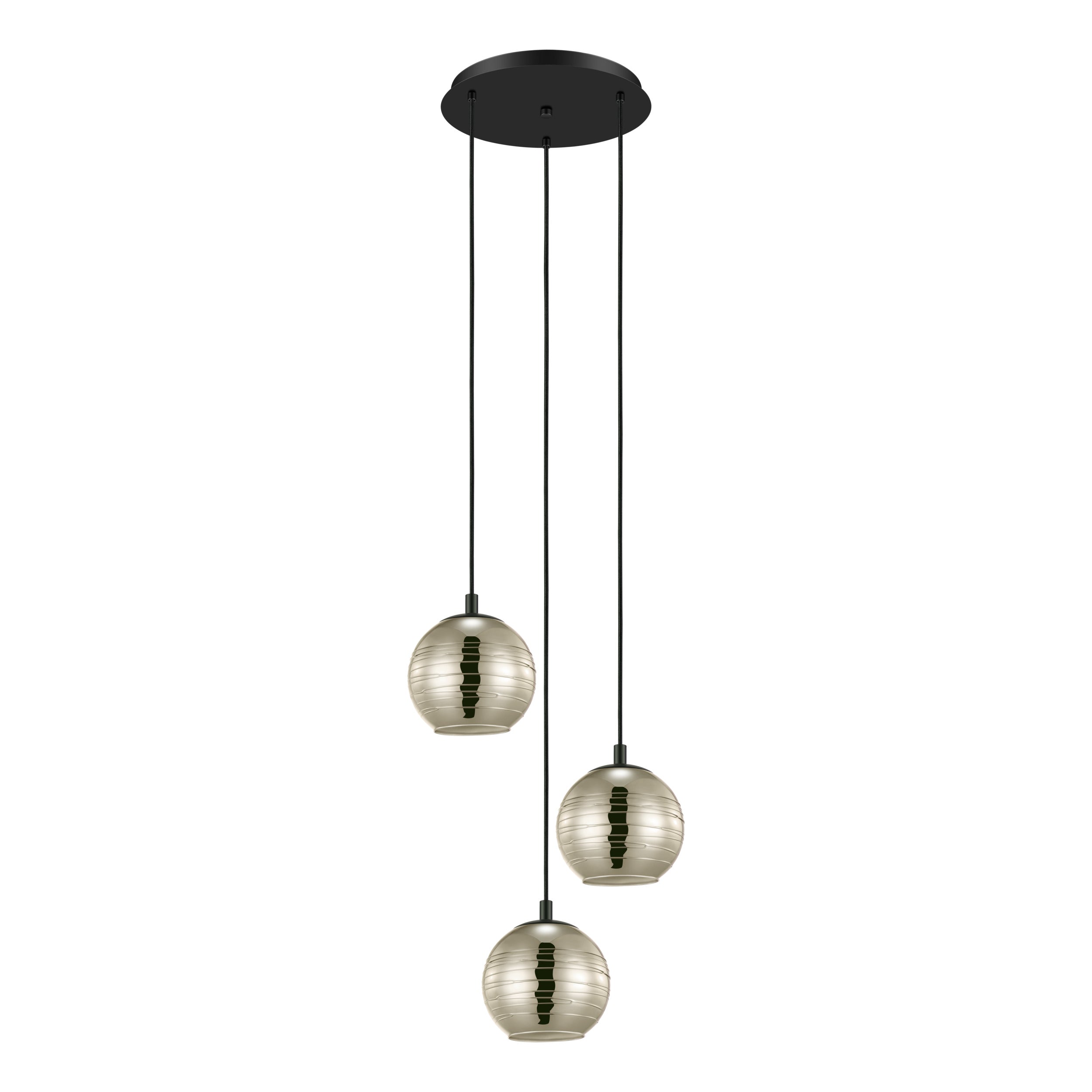 Stars of Light hanglamp Lemorieta - e27 - 3-lichts - ø 44 cm - zwart/g