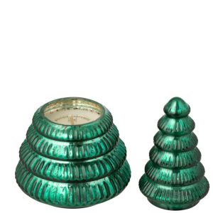 J-Line geurkaars Boom Geribbeld – glas – groen – small J-Line geurkaars Boom Geribbeld – glas – groen – small