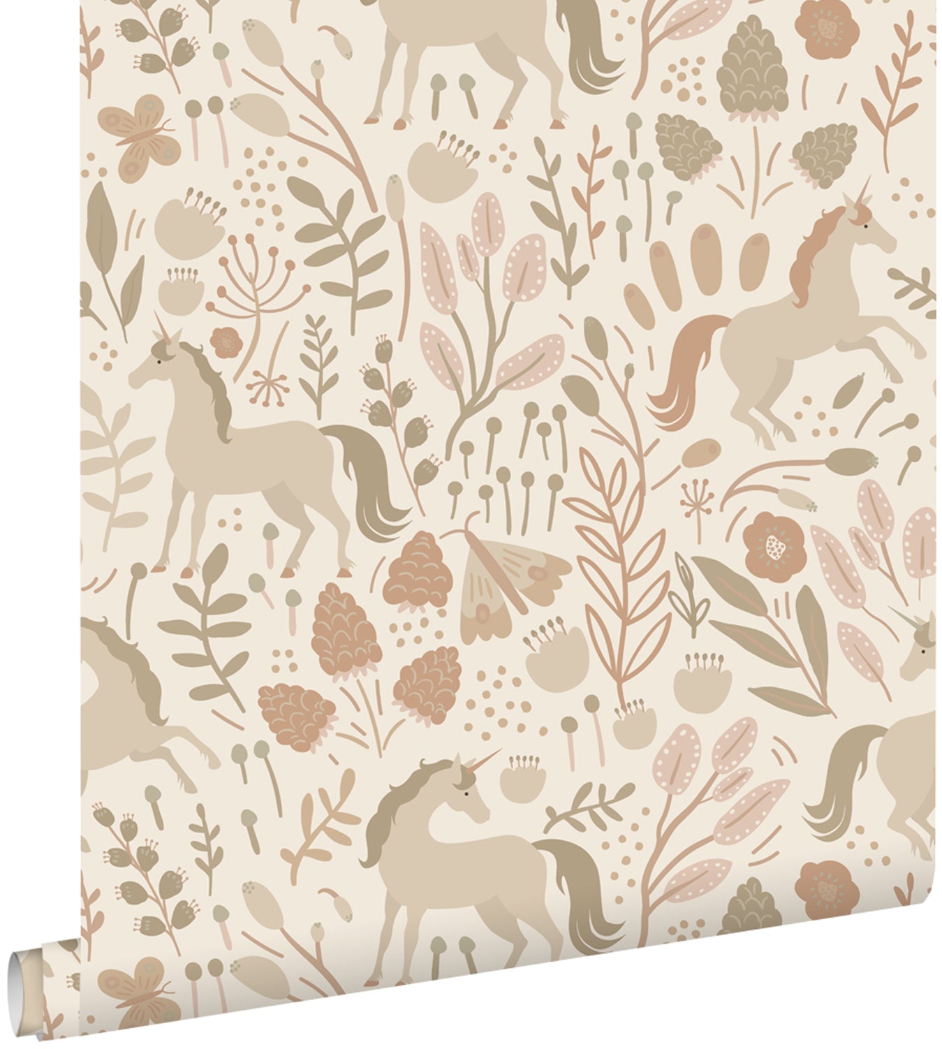 ESTAhome behang unicorns beige en terracotta roze - 53 cm x 10.05 m -