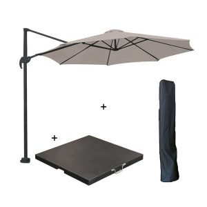 Garden Impressions zweefparasol Hawaii S zand Ø300 cm incl 80 kg voet Garden Impressions zweefparasol Hawaii S zand Ø300 cm incl 80 kg voet