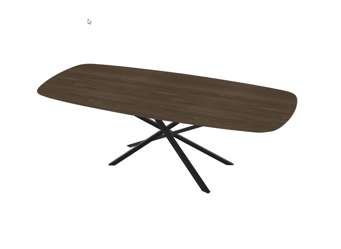 Firma Hout & Staal eettafel Deens Ovaal Mikado - deer brown - 260*100c