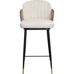 Kare Design Barkruk Hojas – fluweel – beige en taupe