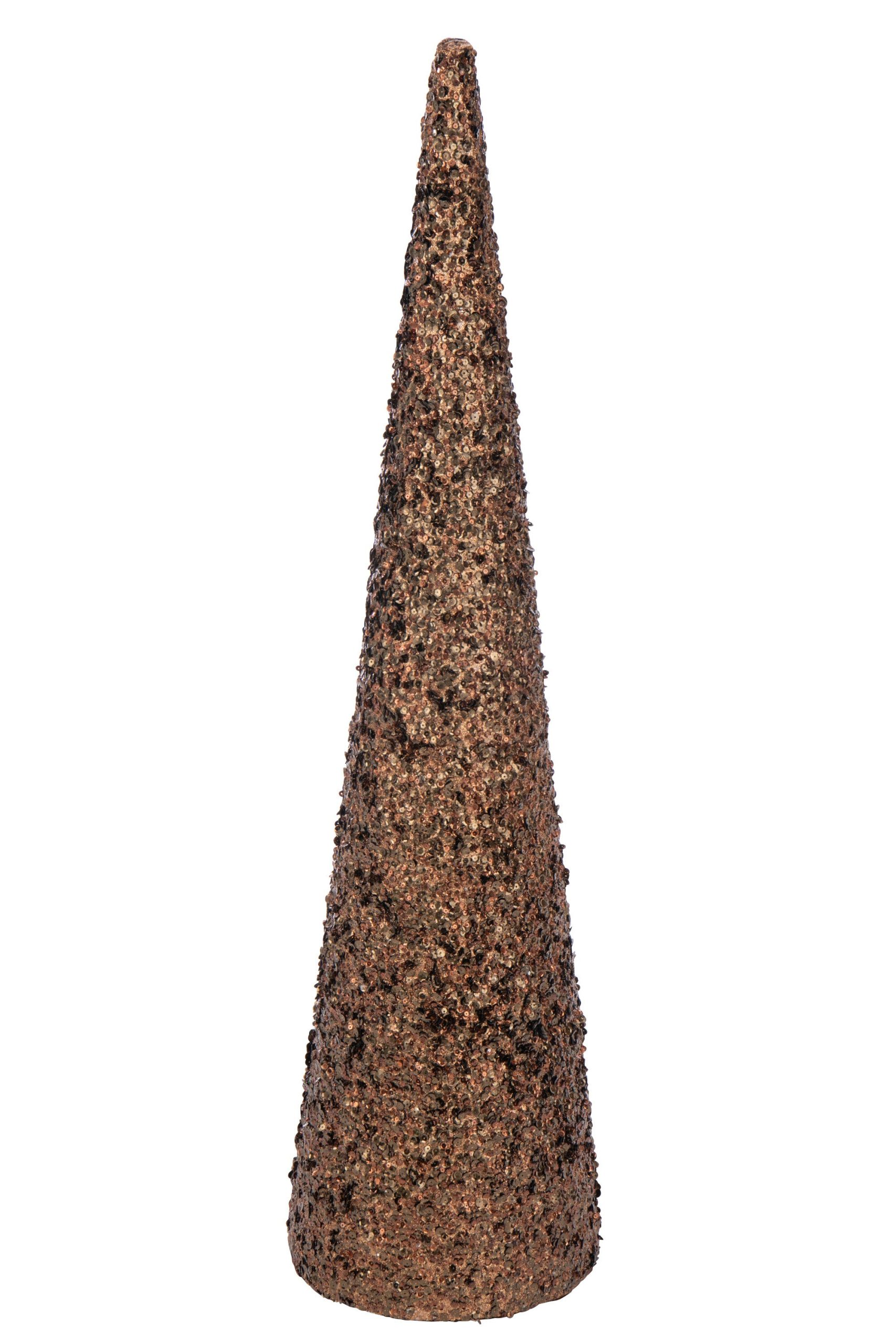 J-Line decoratie Kegel Pailletten Schuim - kunststof - bruin - large
