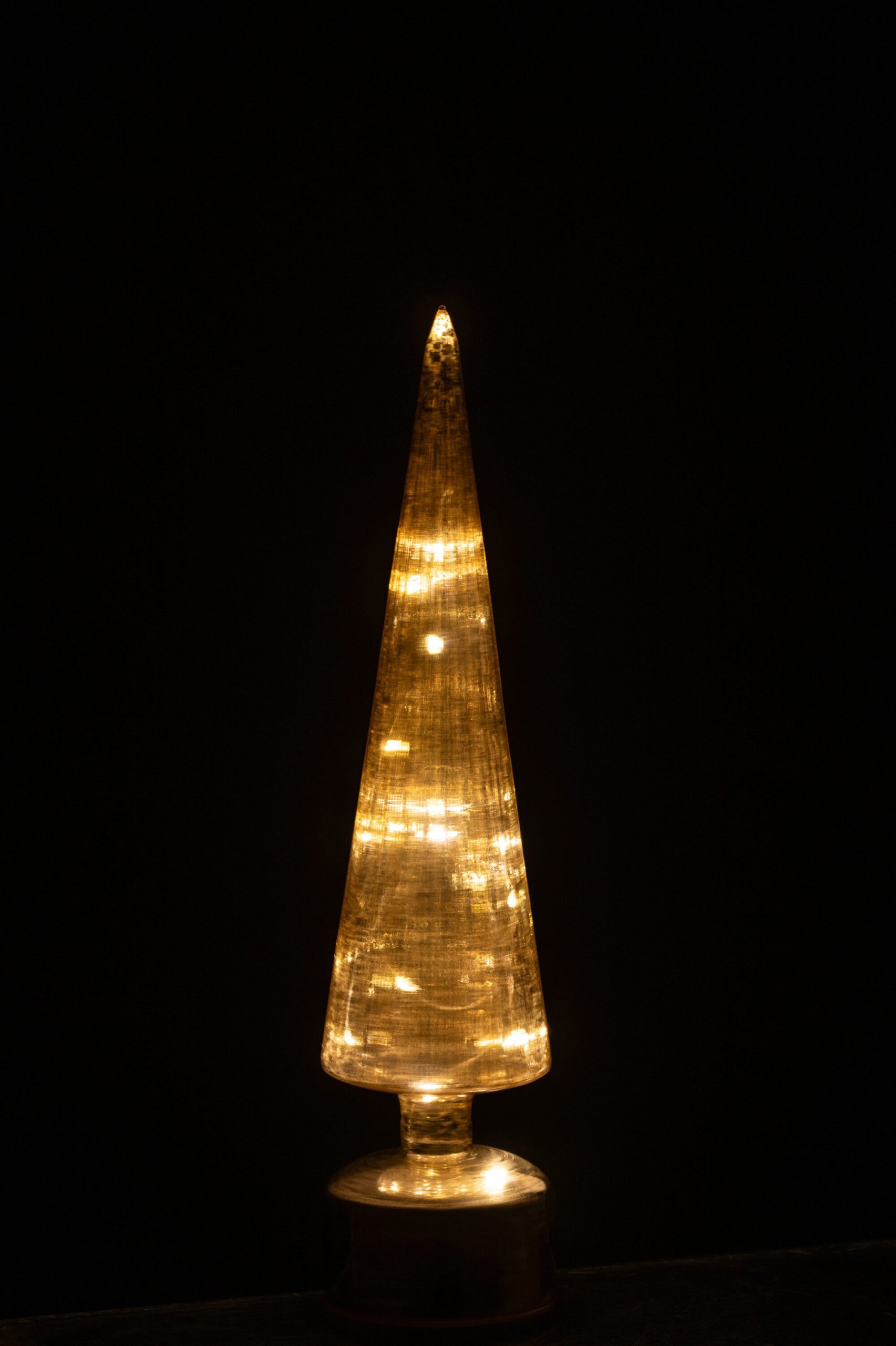 J-Line decoratie Kerstboom Draaiend - glas - goud - large - LED